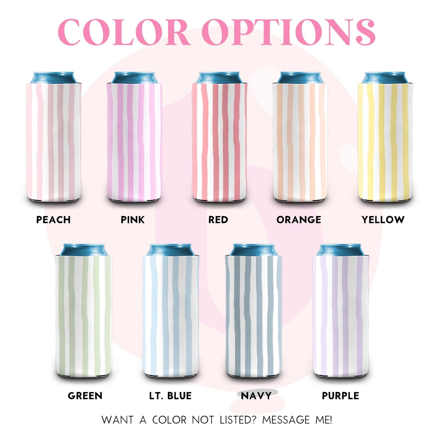 Personalized Coastal Stripes Bachelorette Can Cooler