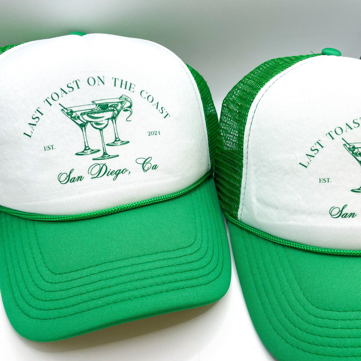 Custom Coastal Cocktail Bachelorette Hats | Custom Beach Bachelorette Trucker Hat | Social Club | Luxury Bachelorette Merch | Rosemary
