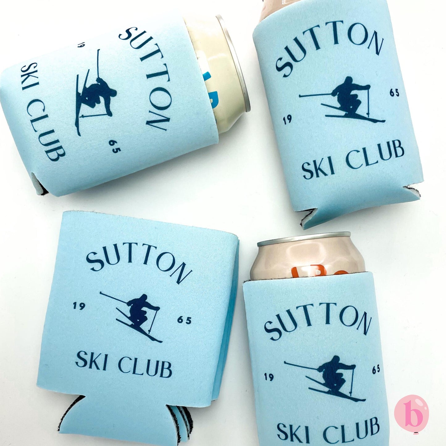 Personalized Skiing Bachelorette Can Cooler | Winter Bachelorette Party Snow Custom Can Cooler | Aspen Colorado Apres Ski Club Party Favors