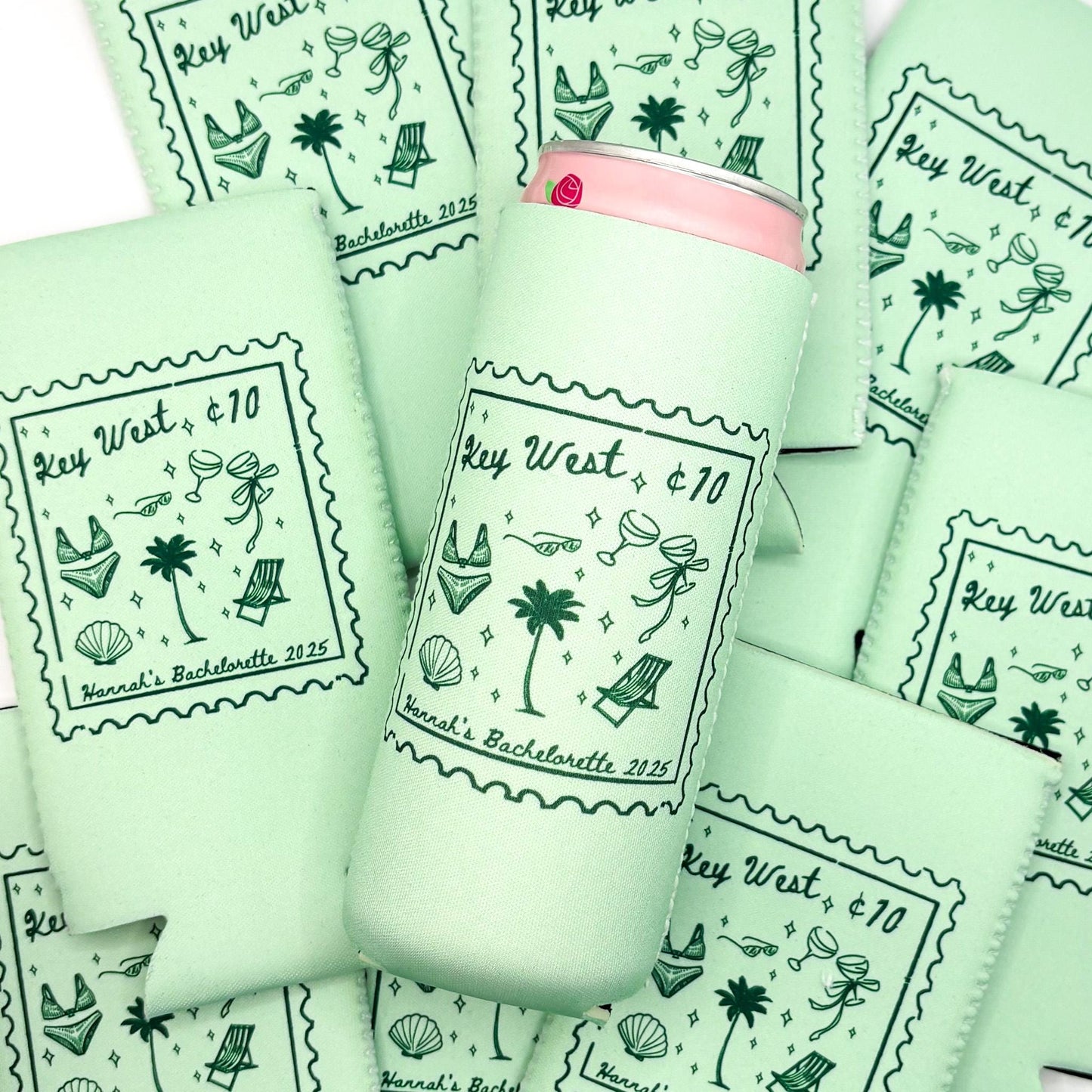 Personalized Coastal Bachelorette Party Can Coolers | Custom Beach Bachelorette Can Cooler | Party Favors | Beach Bachelorette Party