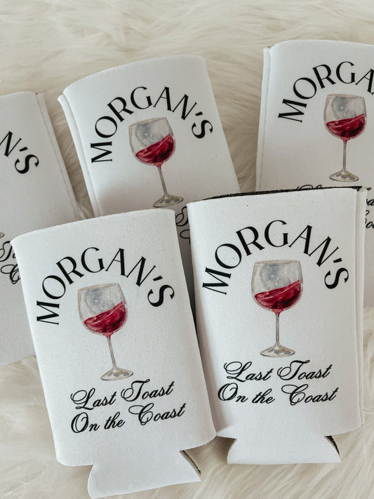 Personalized Winery Bachelorette Can Cooler | Custom Can Cooler | Cocktail Bachelorette Party | Winery, Fall, Napa | Custom Party Favors