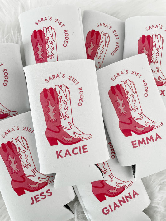 Personalized Last Rodeo Birthday Can Coolers | Country Bachelorette Favors | Bachelorette Party | Can Coolers | Texas Nashville