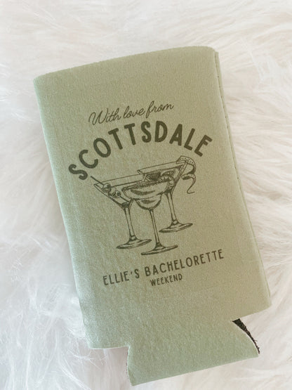 Personalized Coastal Cocktail Bachelorette Can Cooler