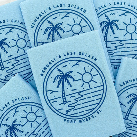 Personalized Coastal Bachelorette Can Cooler | Custom Can Cooler | Beach Bachelorette Party | Lake Life | Palm Springs | Custom Party Favors