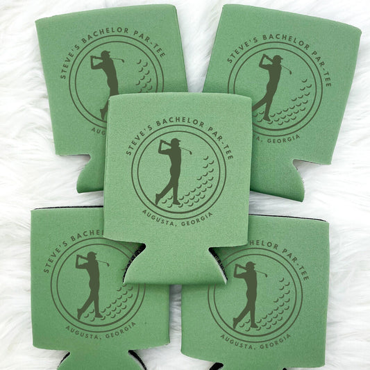 Personalized Golfing Bachelor Can Cooler | Let's Par-tee Bachelor Party | Final Swing Custom Can Cooler | Groomsmen Party Favors