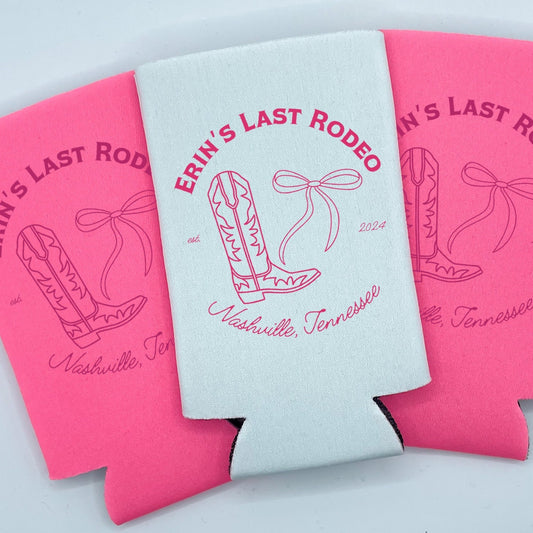 Personalized Last Rodeo Bachelorette Can Coolers | Country Bachelorette Favors | Bachelorette Party | Can Coolers | Texas Nashville