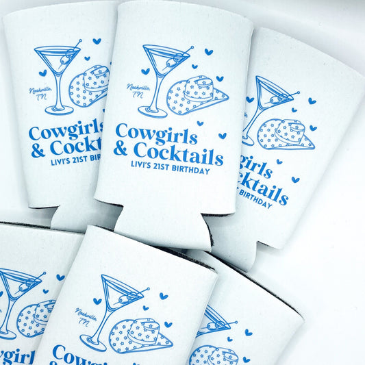 Personalized Last Rodeo Bachelorette Can Coolers | Cocktails & Cowgirls Bachelorette Favors | Bachelorette Party | Western Austin Nashville