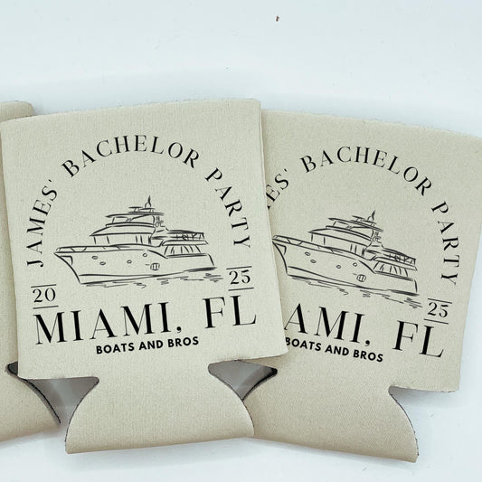 Custom Bachelor Party Can Cooler | Boating Bachelor Party | Bachelor Party | Sailing Bachelor Party | Bachelor Party Favor | Groomsman Gift