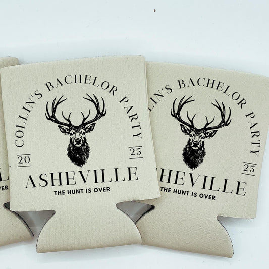 Custom Bachelor Party Can Cooler | Hunting Bachelor Party | Deer Hunting Bachelor Party | Bachelor Party Favor | Groomsman Gift