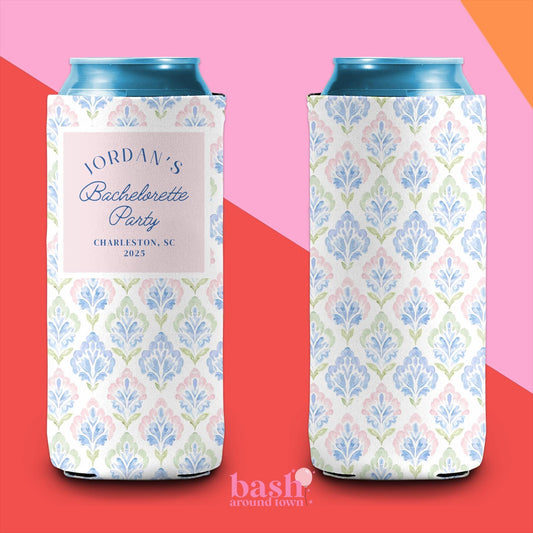 Personalized Coastal Bachelorette Can Cooler | Custom Last Cast on the Coast | Beach Birthday | Coastal Grandmother Preppy Party Favors