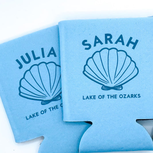Personalized Lake Life Bachelorette Can Cooler | Custom Seashell | Lake of the Ozarks Bachelorette Party | Last Splash Custom Party Favors
