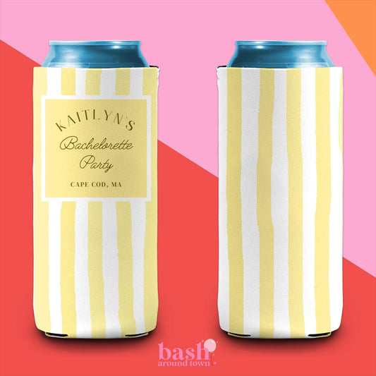Personalized Coastal Bachelorette Can Cooler | Custom Can Cooler | Beach Bachelorette Party | Coastal Grandmother | Custom Party Favors