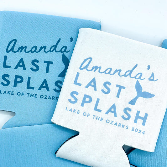 Last Splash Bachelorette Can Cooler | Coastal Custom Seashell | Lake of the Ozarks Bachelorette Party | Lake Beach Custom Party Favors