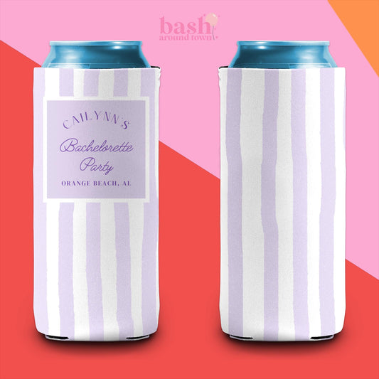 Personalized Coastal Bachelorette Can Cooler | Custom Can Cooler | Beach Bachelorette Party | Coastal Grandmother | Custom Party Favors