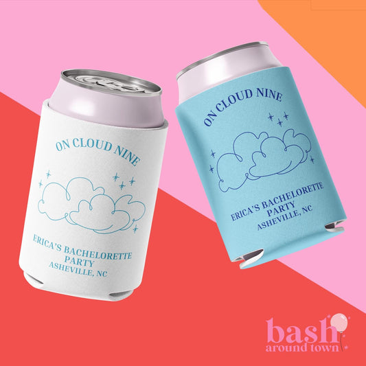 On Cloud 9 | On Cloud Nine | On Cloud Wine | Coastal Bachelorette Party | Custom Cooler | Winery Bach | Bachelorette Party Favor Can Cooler