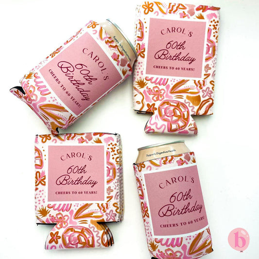 Personalized Birthday Coastal 21st Can Cooler | Custom Can Cooler | Beach Girls Weekend | Coastal Grandma Custom 50th, 40th, 30th birthday