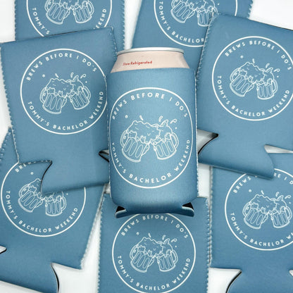 Custom Bachelor Party Can Cooler | Brews Before I Do | Beer Bachelor Party | Brewery Bachelor Party | Bachelor Party Favor | Groomsman Gift
