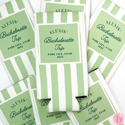 Personalized Coastal Bachelorette Can Cooler | Custom Can Cooler | Beach Bachelorette Party | Coastal Grandmother | Custom Party Favors