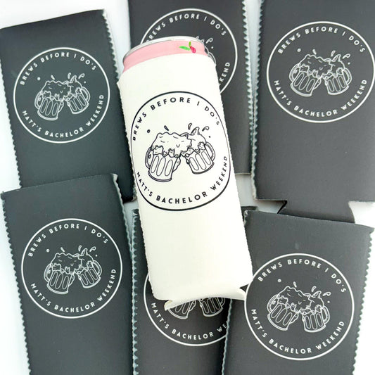 Custom Bachelor Party Can Cooler | Brews Before I Do | Beer Bachelor Party | Brewery Bachelor Party | Bachelor Party Favor | Groomsman Gift