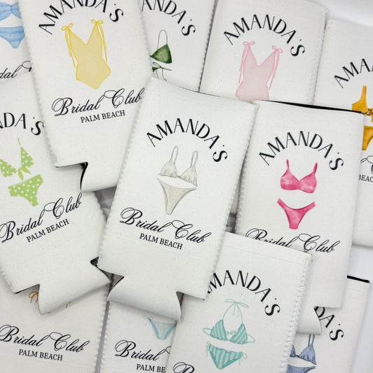 Personalized Coastal Bachelorette Can Cooler | Custom Can Cooler | Beach Bachelorette Party | Lake Life | Palm Springs | Custom Party Favors