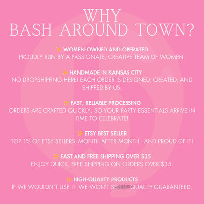 a pink background with the words, why bash around town?