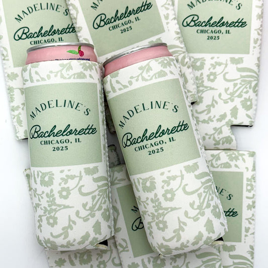 Personalized Coastal Bachelorette Can Cooler | Custom Can Cooler | Beach Bachelorette Party | Last Toast on Coast | Custom Party Favors