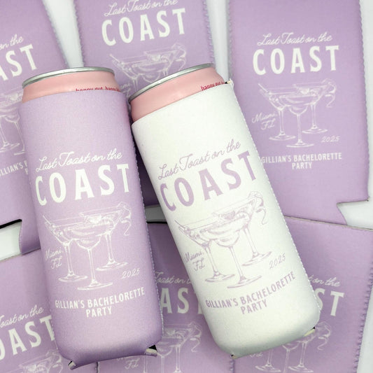Last Toast on the Coast | Coastal Cocktail Country Club Bachelorette | Can Cooler Bachelorette Party | Custom Can Cooler | Coastal Bachelor