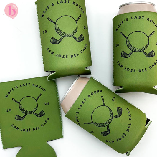 Personalized Golfing Bachelor Can Cooler | Let's Par-tee Bachelor Party | Final Swing Custom Can Cooler | Groomsmen Party Favors