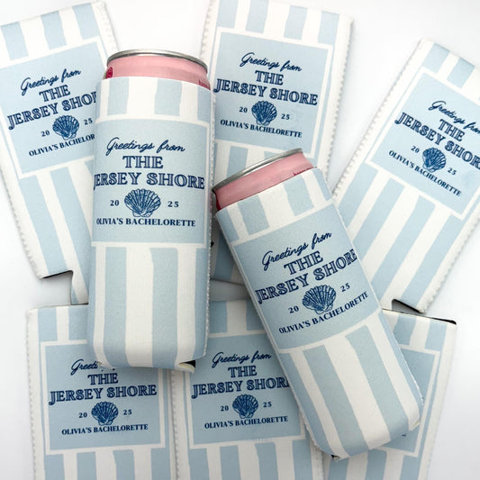 Personalized Coastal Bachelorette Can Cooler | Custom Can Cooler | Beach Bachelorette Party | Coastal Grandmother | Jersey Shore Favors