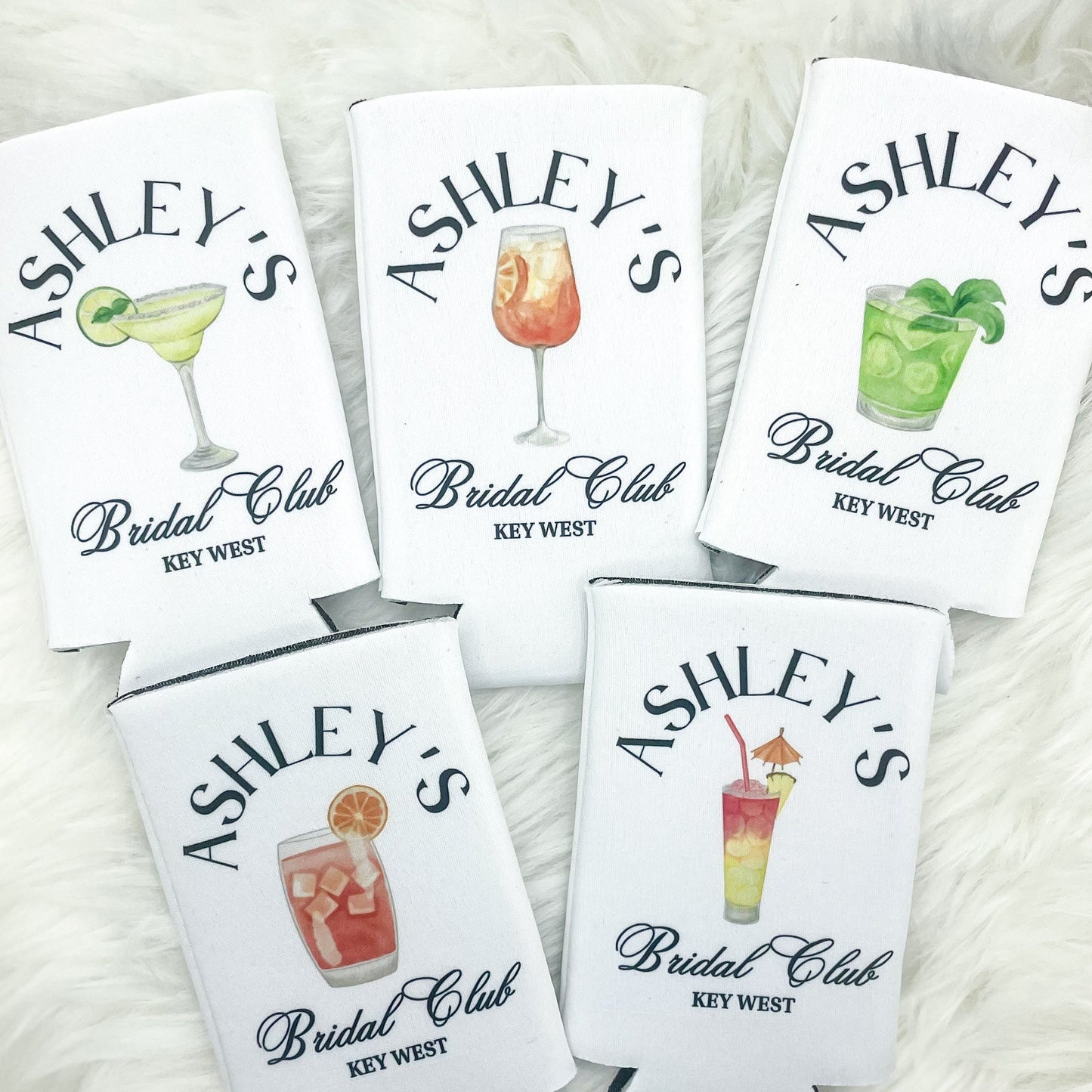 Personalized Coastal Cocktail Bachelorette Can Cooler | Custom Can Cooler | Beach Bachelorette Party | Palm Springs | Custom Party Favors