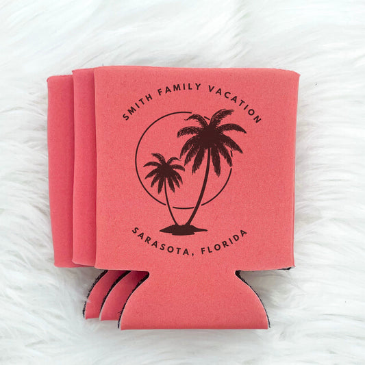 Beach Vacation Can Cooler | Family Vacation Trip |  Family Reunion Favor | Family Florida | Tropical Vacation | Family Reunion Ideas