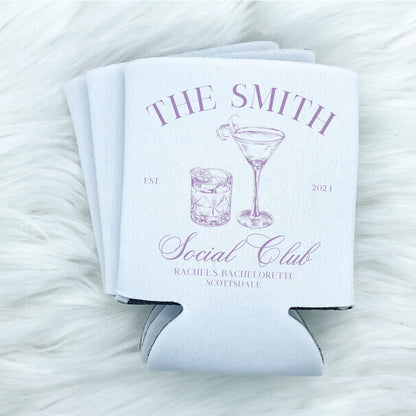 Personalized Coastal Cocktail Bachelorette Can Cooler | Custom Can Cooler | Beach Bachelorette Party | Palm Springs | Custom Party Favors